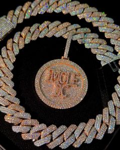Fully Iced Out Moissanite Round Men Pendant
