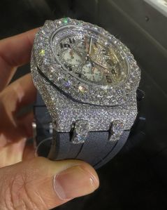 Men Skeleton Iced Out Watch