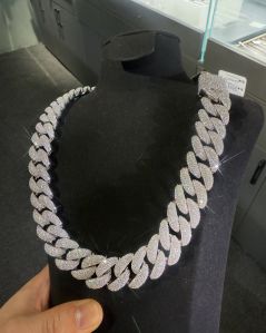 Diamond Iced Out Sterling Silver Chain