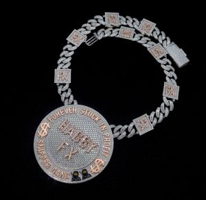 Round Hip Hop Sterling Silver Pendant