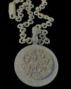 Round Silver Moissainate Pendant