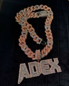 Rose Gold Silver Hip Hop Pendant