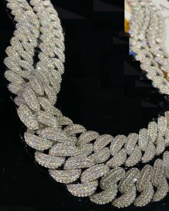 Moissanite Diamond Men Silver Chain