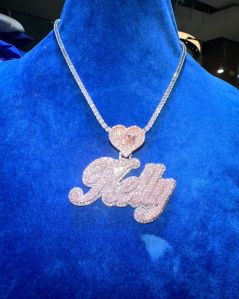 Custome Kelly Moissanite Letter Pendant