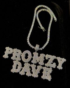 Promzy Dace Silver Iced Out Pendant