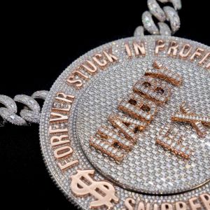 Round Hip Hop Sterling Silver Pendant