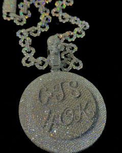 Round Silver Moissainate Pendant