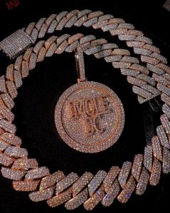 Fully Iced Out Moissanite Round Men Pendant