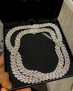 Hip Hop Bling Rapper Silver Chain