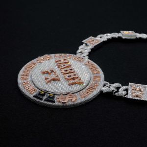 Round Hip Hop Sterling Silver Pendant
