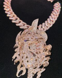 Custom Face Moissainate Rose Gold Pendant