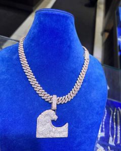 Custom Iced Out Wave Pendant