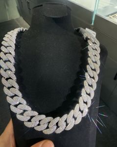 Diamond Iced Out Sterling Silver Chain