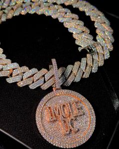 Fully Iced Out Moissanite Round Men Pendant