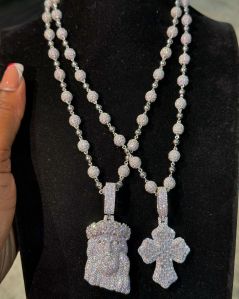 Fully Iced Out Moissanite Silver Pendant