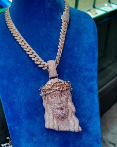 Gold Silver 925 Iced Out Hip Hop Rapper Pendant