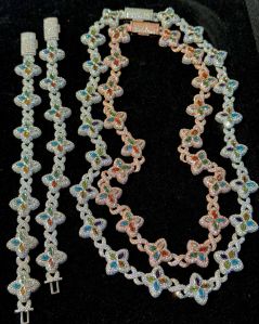 Vvs Moissanite Twisted Multi Colored Silver Necklace
