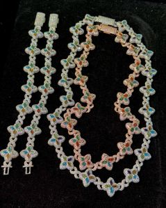 Vvs Moissanite Twisted Multi Colored Silver Necklace