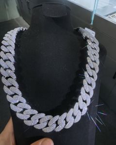 Luxury Moissanite Sterling Silver Men Chain