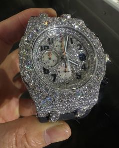 Men Skeleton Iced Out Watch