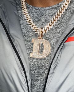 Moissanite D Letter Iced Out Pendant