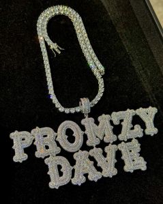 Promzy Dace Silver Iced Out Pendant
