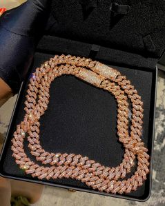 Rose Gold Hip Hop Bling Rapper Chain