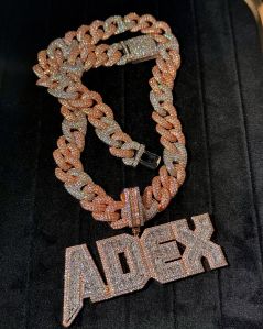 Rose Gold Silver Hip Hop Pendant