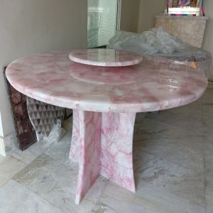 Rose Quartz Round Table Top