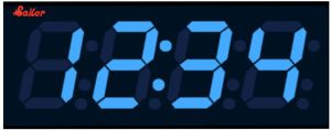 Digital Clock 12x 6 Inch Blue
