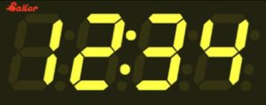 Digital Clock Yellow (12x 6 Inch)