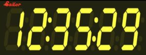 Digital Clock (16 x6 Inch Yellow)
