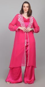 Women Stylish Tank Top &AMP; Palazzo with Jacket