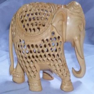 Wooden Undercut Elephant Statue