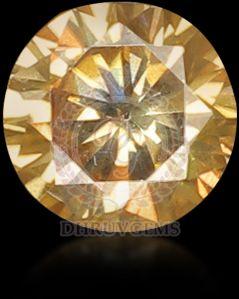 TGM 0074 Yellow Round Mossianite Gemstone