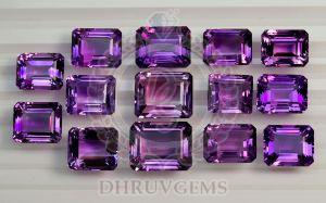 TGM 0367 Purple Amethyst Lot Octogan Gemstone