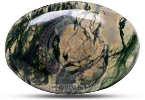 TGM 0669 Milky Green Oval Moss Agate Stones