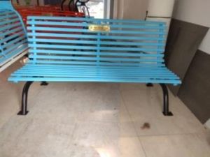 5 Feet Blue Metal Garden Bench