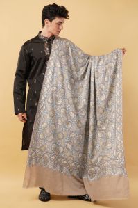 Mens Embroidered Pashmina Shawl