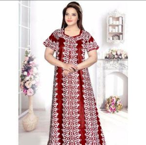Ladies Pure Cotton Printed Nighty