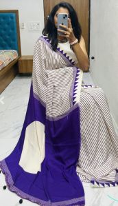 Multi Fancy Digital Printed Ajrakh Crepe Silk Saree