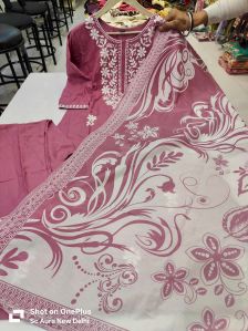 Lucknowi Work Pure Muslin Cotton Suits