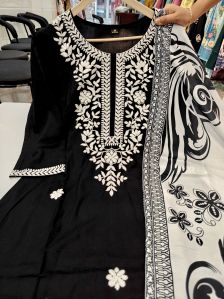 Lucknowi Work Pure Muslin Cotton Suits