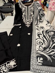 Lucknowi Work Pure Muslin Cotton Suits