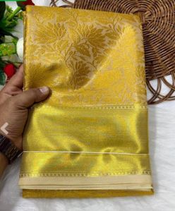 Premium Banarasi Tissue Silk Gold Saree