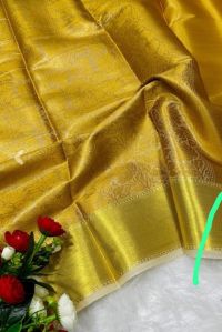 Premium Banarasi Tissue Silk Gold Saree