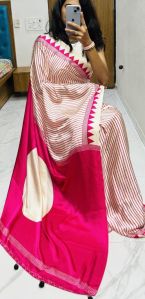 Multi Fancy Digital Printed Ajrakh Crepe Silk Saree