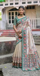 Brown Color Soft Tussar Silk Saree