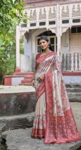 Brown Color Soft Tussar Silk Saree