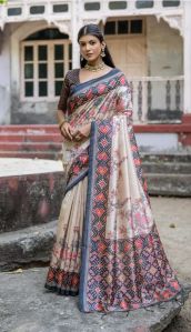 Brown Color Soft Tussar Silk Saree
